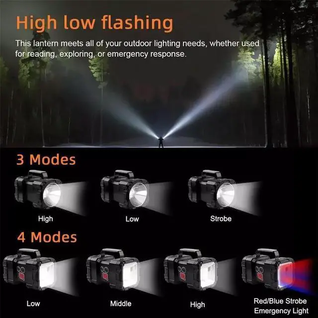 Alt view image 7 of 7 - USB Rechargeable Portable Super Bright LED Searchlight Handheld light Flashlight