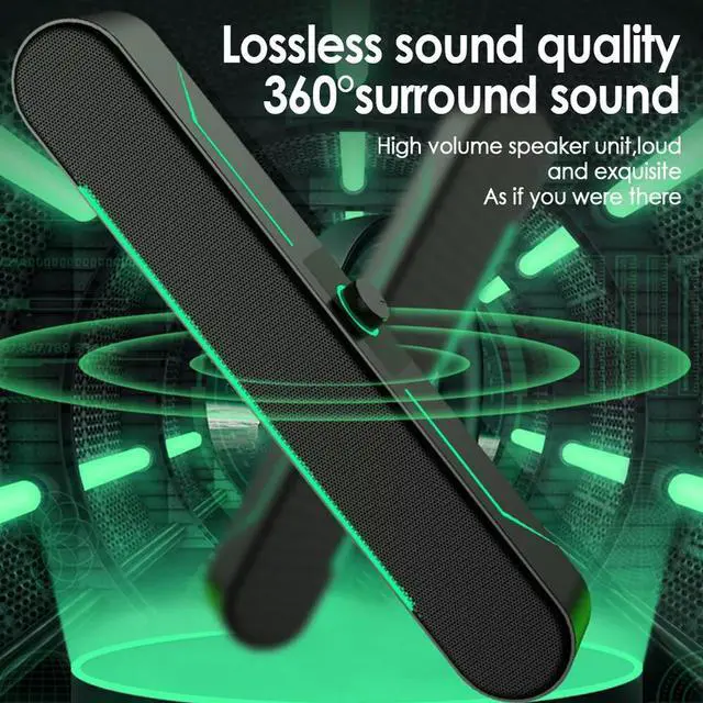 Alt view image 3 of 7 - LED USB Computer Speakers Stereo Bass Subwoofer Wired 3.5mm Jack For Desktop PC