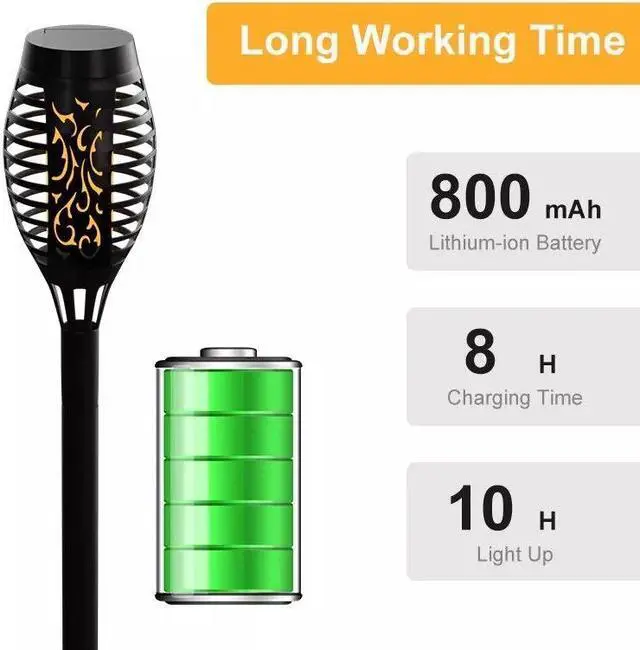 Alt view image 7 of 7 - Solar 12 LED Torch Dance Flickering Flame Light Garden Yard Lawn Waterproof Lamp