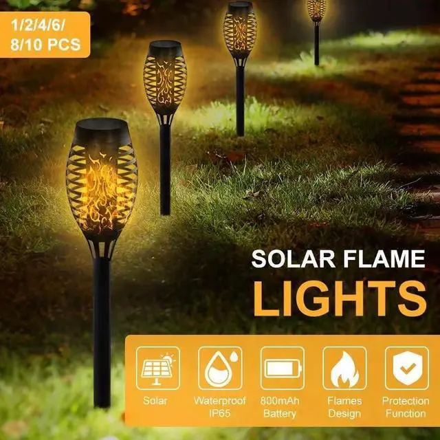 Alt view image 3 of 7 - Solar 12 LED Torch Dance Flickering Flame Light Garden Yard Lawn Waterproof Lamp