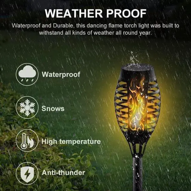 Alt view image 2 of 7 - Solar 12 LED Torch Dance Flickering Flame Light Garden Yard Lawn Waterproof Lamp