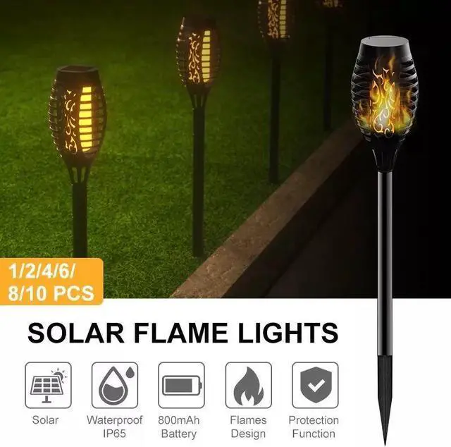 Alt view image 6 of 7 - Solar 12 LED Torch Dance Flickering Flame Light Garden Yard Lawn Waterproof Lamp