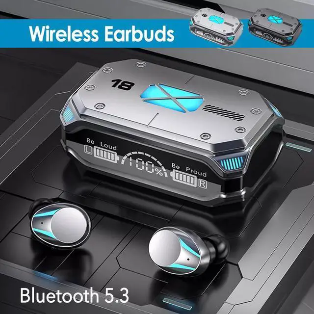 Alt view image 4 of 7 - Bluetooth 5.3 Headphone In-Ear Headset HiFi Stereo Bass LED Display Earphone