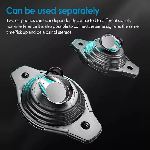Alt view image 7 of 7 - Bluetooth 5.3 Headphone In-Ear Headset HiFi Stereo Bass LED Display Earphone