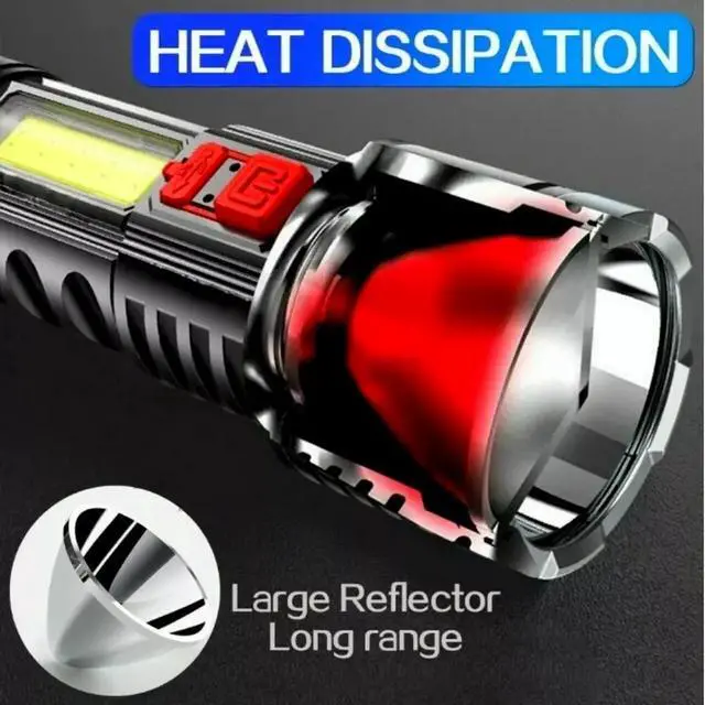 Alt view image 3 of 7 - Super Bright 999000000 LM LED Torch Tactical Flashlight Lantern Rechargeable US