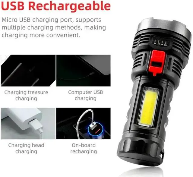 Alt view image 6 of 7 - Super Bright 999000000 LM LED Torch Tactical Flashlight Lantern Rechargeable US