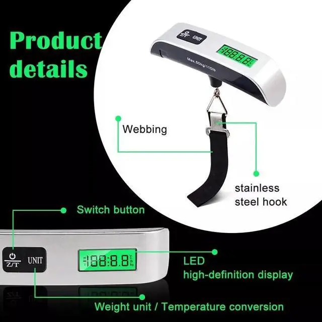 Alt view image 7 of 7 - Luggage Digital Scale Pesa Valija Peso Maleta Para Pesar Maletas Balanza Bascula