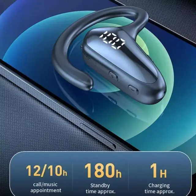 Alt view image 2 of 7 - Bluetooth 5.2 Headset Wireless Earphones Earbuds Stereo Headphones Ear-Hook