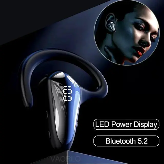 Alt view image 7 of 7 - Bluetooth 5.2 Headset Wireless Earphones Earbuds Stereo Headphones Ear-Hook