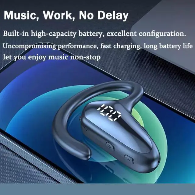 Alt view image 3 of 7 - Bluetooth 5.2 Headset Wireless Earphones Earbuds Stereo Headphones Ear-Hook