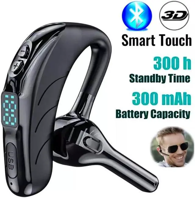 Main image of Trucker Wireless Bluetooth 5.2 Earpiece Headset Earbud Noise Cancelling Mic US