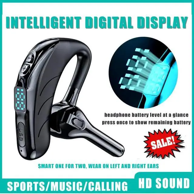 Alt view image 7 of 7 - Trucker Wireless Bluetooth 5.2 Earpiece Headset Earbud Noise Cancelling Mic US