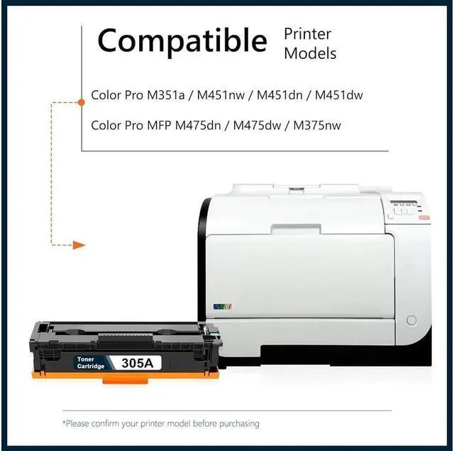 Alt view image 4 of 7 - 305A Toner Cartridge Remanufactured CE410A High Yield Replacement for 305A Pro 300 M351a 400 M451nw M451dn M451dw MFP M475dn M475dw M375nw Printer, Black 1 Pack