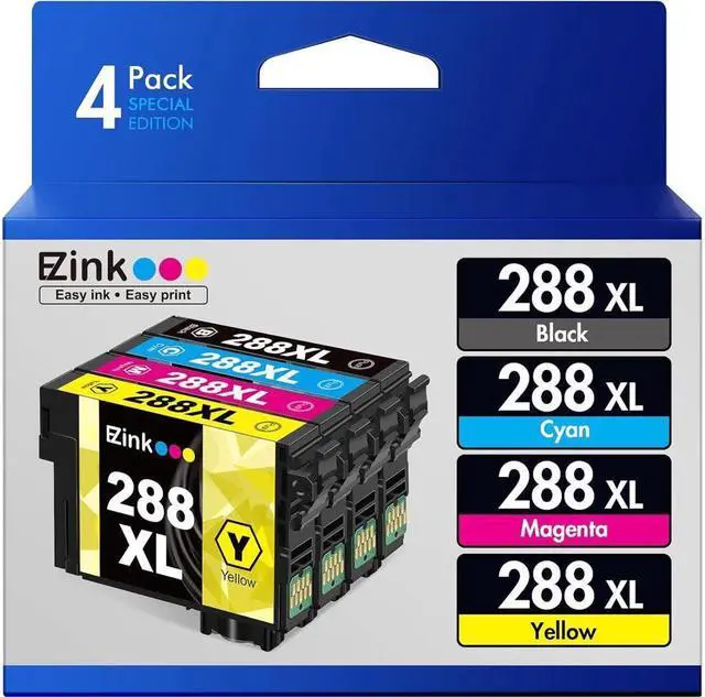 Main image of E-Z Ink (TM) Remanufactured Ink Cartridge Replacement for 288XL 288 XL T288XL High Yield to use with Expression Home XP-330 XP-430 XP-446 XP-440 XP-340 (Upgraded Version, 4 Pack)