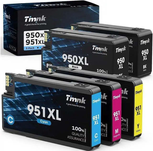 Main image of 5-Pack Larger Capacity 950XL 951XL Ink Cartridges Combo Pack, Replacement for 950 951 XL Ink Cartridges, High Page Yield, Works with OfficeJet Pro 8600 8610 8620 8625 Printer (2BK/1C/1M/1Y)