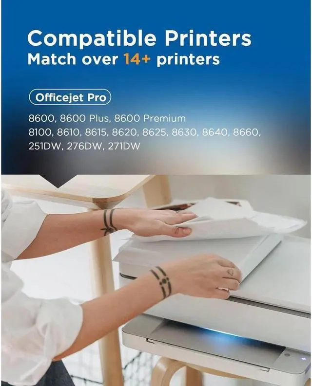 Alt view image 4 of 7 - 5-Pack Larger Capacity 950XL 951XL Ink Cartridges Combo Pack, Replacement for 950 951 XL Ink Cartridges, High Page Yield, Works with OfficeJet Pro 8600 8610 8620 8625 Printer (2BK/1C/1M/1Y)