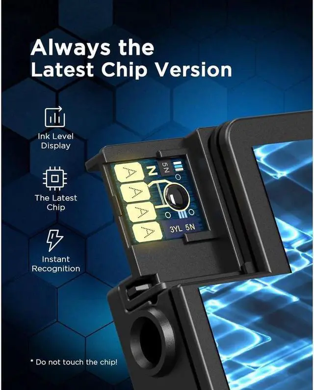 Alt view image 3 of 7 - 5-Pack Larger Capacity 950XL 951XL Ink Cartridges Combo Pack, Replacement for 950 951 XL Ink Cartridges, High Page Yield, Works with OfficeJet Pro 8600 8610 8620 8625 Printer (2BK/1C/1M/1Y)