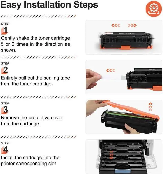 Alt view image 5 of 6 - v4ink Remanufactured Toners_Cartridges Replacement for 118 crg-118 CRG118  304A Toner for  ImageClass MF726Cdw MF8350CDN MF8580Cdw MF8380Cdw LBP7660Cdn CP2025N Black Cyan Magenta Yellow
