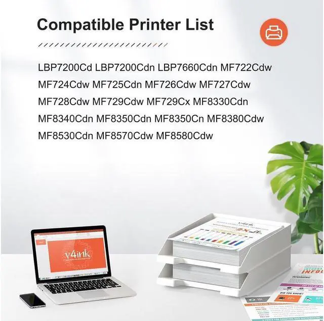 Alt view image 3 of 6 - v4ink Remanufactured Toners_Cartridges Replacement for 118 crg-118 CRG118  304A Toner for  ImageClass MF726Cdw MF8350CDN MF8580Cdw MF8380Cdw LBP7660Cdn CP2025N Black Cyan Magenta Yellow