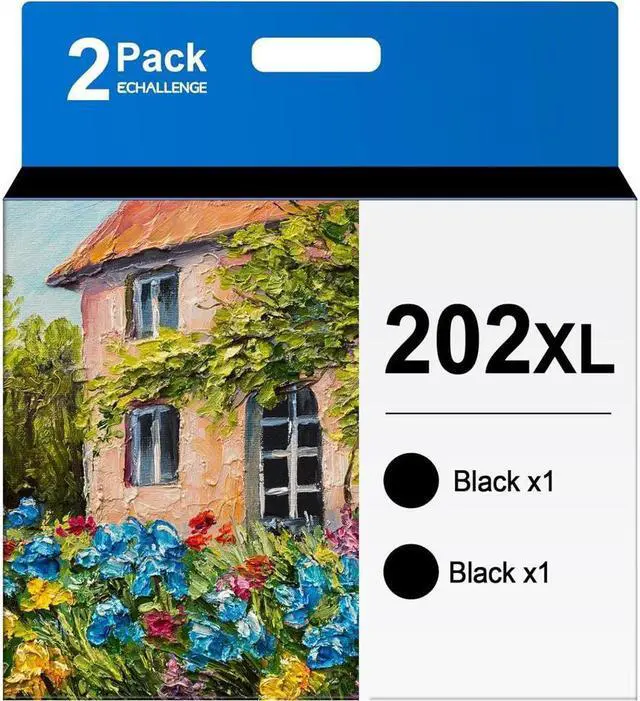 Main image of 202XL 202 Ink cartridges Black-2 Pack Remanufactured Ink Cartridge Replacement for 202 XL 202XL T202XL for Expression Home XP-5100 Workforce WF-2860 Printer