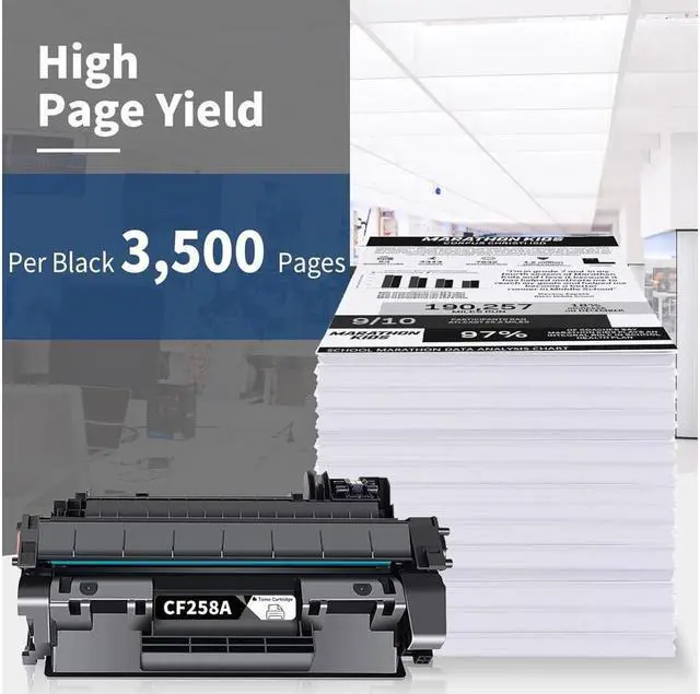 Alt view image 2 of 7 - 58A CF258A Toner Cartridge with Chip Black | Replacement for 58X CF258X High Yield Toner Cartridge for Enterprise M406 Series, MFP M430 Series, Pro M404 Series, MFP M428 Series Printer Ink 1 Pack