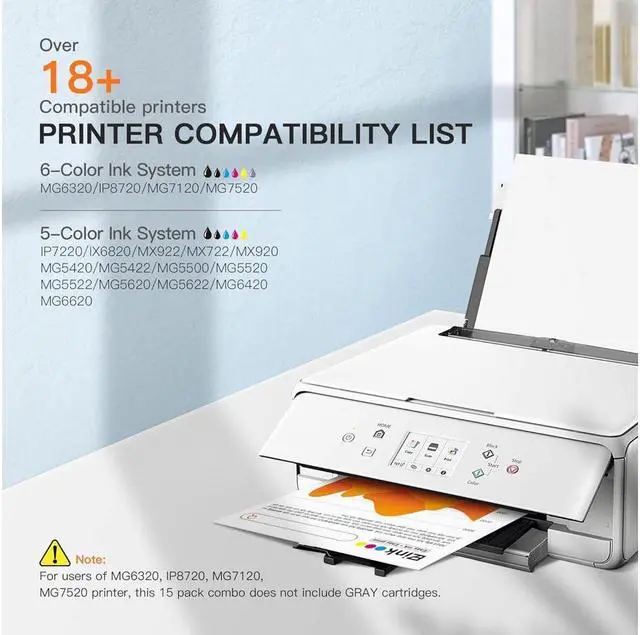Alt view image 3 of 6 - 15 Pack E-Z Ink (TM Compatible Ink Cartridges Replacement for 250 251 XL PGI-250XL CLI-251XL Combo for MX922 MX920 IX6820 MG5520 MG7520 IP8720 MG6620 MG6320 Printer (PGBK/BK/C/M/Y)