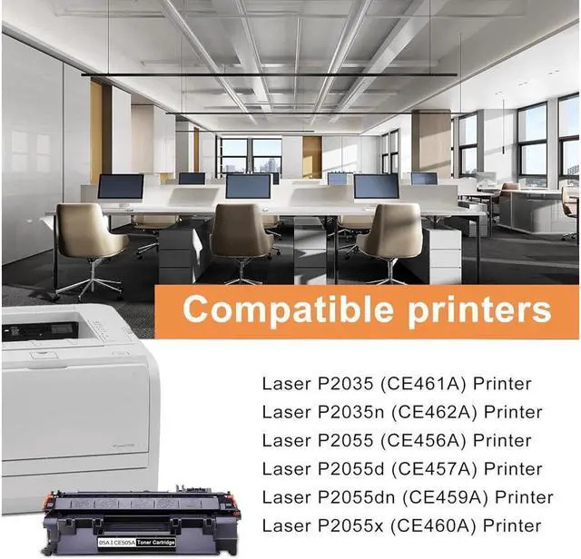 Alt view image 5 of 6 - 2-Pack Black 05A | CE505A Toner Cartridge Replacement for Laserjet P2035 P2035n P2055 P2055d P2055dn P2055x Printer Toner - by VaserInk