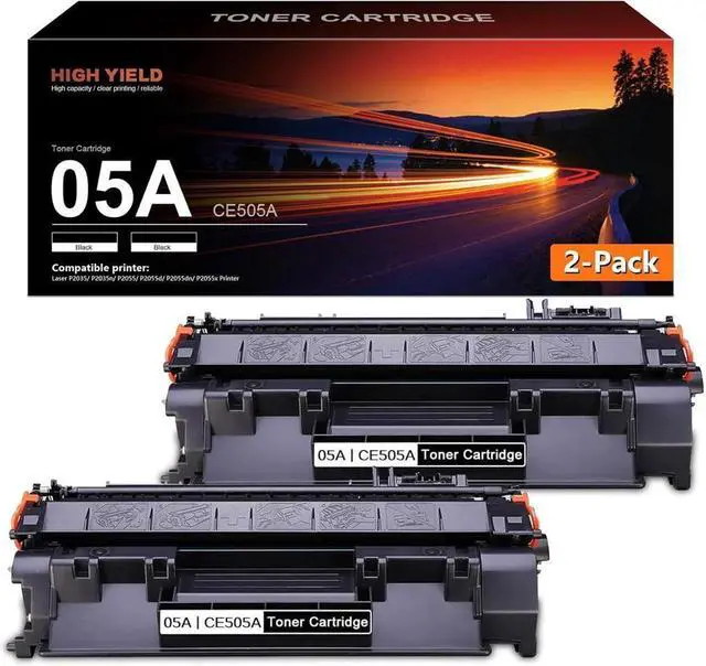 Main image of 2-Pack Black 05A | CE505A Toner Cartridge Replacement for Laserjet P2035 P2035n P2055 P2055d P2055dn P2055x Printer Toner - by VaserInk