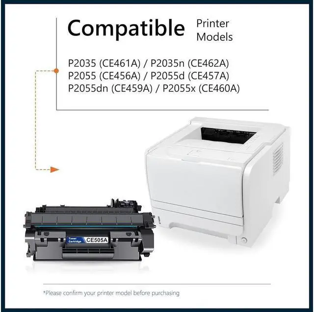 Alt view image 3 of 7 - 05A Toner Cartridge CE505A High Yield Replacement for 05A P2035 2035n 2055 2055d 2055dn 2055x Printer, Black 1 Pack