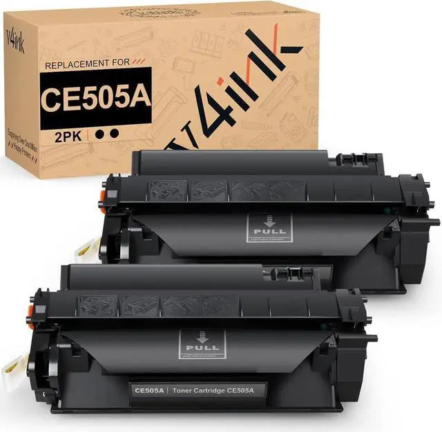 Main image of V4INK 2 Pack Compatible Replacement for 05A CE505A Toner Cartridge - Black for use in Laserjet P2035, P2035n, P2055dn, Laserjet Pro 400 M401 M425 Series Printers