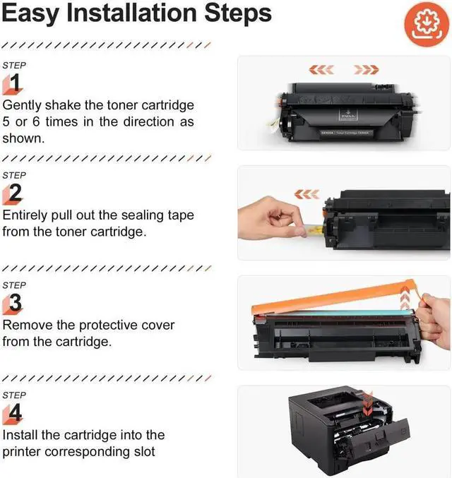 Alt view image 4 of 6 - V4INK 2 Pack Compatible Replacement for 05A CE505A Toner Cartridge - Black for use in Laserjet P2035, P2035n, P2055dn, Laserjet Pro 400 M401 M425 Series Printers