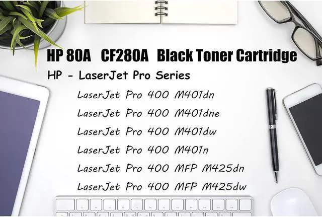 Alt view image 2 of 7 - 2 PK Ultra Toner® Compatible Replacement for 80A CF280A Black Toner Cartridge for Laserjet Pro 400 M401dn M401dne M401dw M401n MFP M425dn MFP M425dw