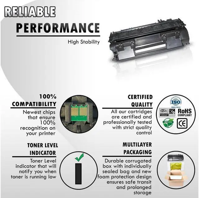 Alt view image 4 of 7 - 2 Inkfirst Compatible Toner Cartridges Replacement for CE505A CF280A 05A 80A Laserjet P2035 P2035n P2055dn P2055x M425dn M401dw M401dn M401n