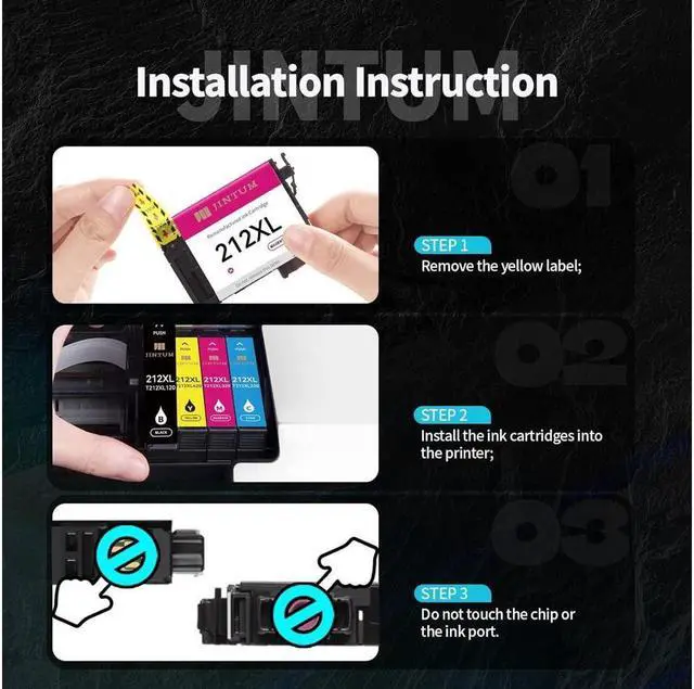 Alt view image 5 of 6 - 212XL Ink Cartridges Remanufactured 212 Ink Cartridges for 212XL T212XL for use with Expression Home XP-4100 XP-4105 Workforce WF-2850 WF-2830 Printer (4-Pack)