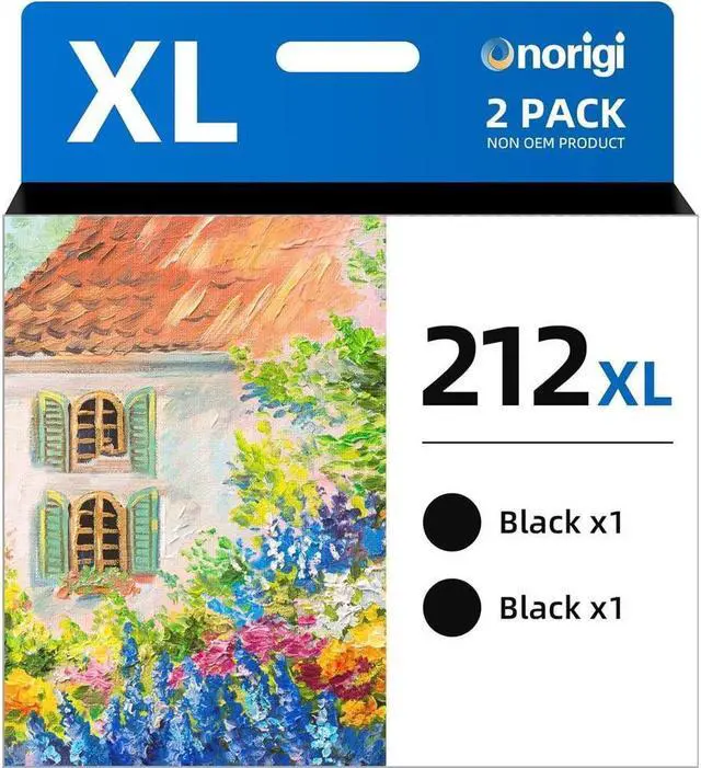 Main image of 212 212XL T212XL Black Ink Cartridges Remanufactured Replacement for 212 212XL Ink Cartridges for Expression Home XP-4100 XP-4105 Workforce WF-2830 WF-2850 Printer (Black, 2 Pack)