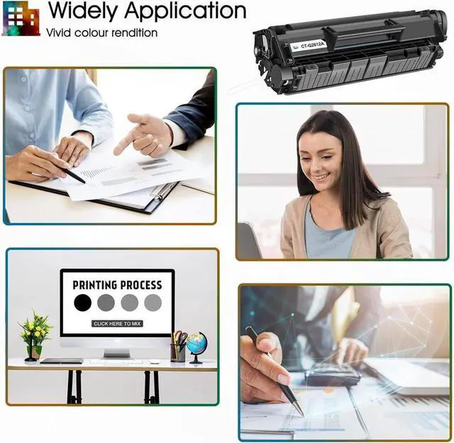 Alt view image 6 of 7 - Cool Toner 4PK 104 Q2612A 12A Toner Compatible for 12A Q2612A 104 FX-10 FX-9 Toner Cartridge  Laserjet 1020 1018 1012 1022  ImageClass MF4150 MF4270 MF4350d MF4370dn D420 D480 Toner