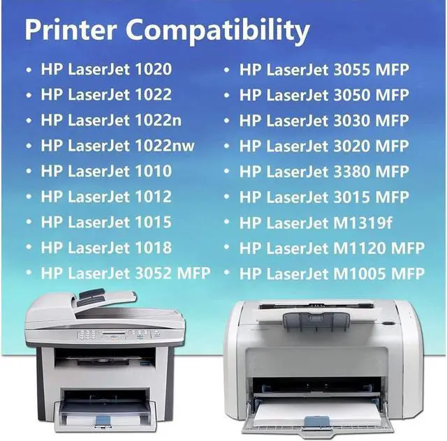 Alt view image 3 of 5 - 2 Pack (2 Black) 12A | Q2612A Toner Cartridge Replacement for 1020,1022,1022n,1010,1012,1015,1018,3052 MFP,3055 MFP,3050 MFP,3030 MFP,3020 MFP,3380 MFP,3015 MFP,M1319f,M1120 MFP Printer.