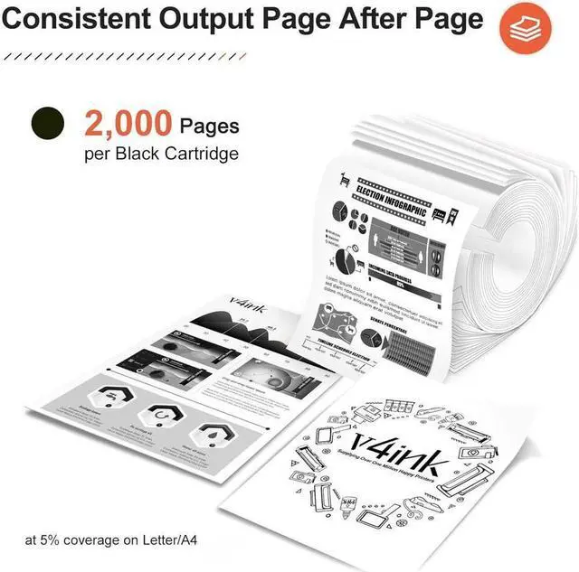 Alt view image 2 of 6 - v4ink 4PK Compatible 12A Toner Cartridge Replacement for 12A Q2612A Toner Black Ink for use with 1012 1018 1020 1022 1022N 3015 M1005 M1319F Canon D420 D450 D480 MF4150 MF4350D MF4370DN Printer
