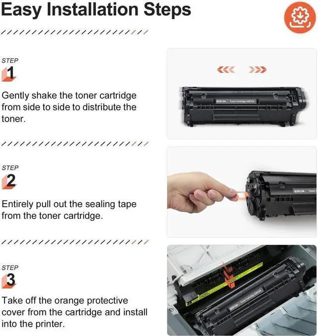 Alt view image 5 of 6 - v4ink 4PK Compatible 12A Toner Cartridge Replacement for 12A Q2612A Toner Black Ink for use with 1012 1018 1020 1022 1022N 3015 M1005 M1319F Canon D420 D450 D480 MF4150 MF4350D MF4370DN Printer