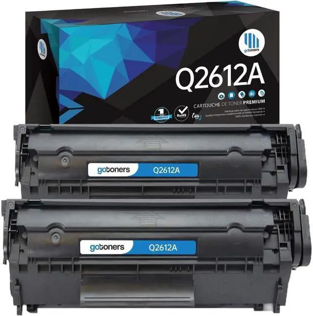 Main image of Gotoners 2PK Compatible Q2612A Toner Cartridge 12A for Laserjet 1012 1018 1020 3050 3015 1010 1022 3030 3052 3055 3020 1022N 1022NW M1005 MFP M1319
