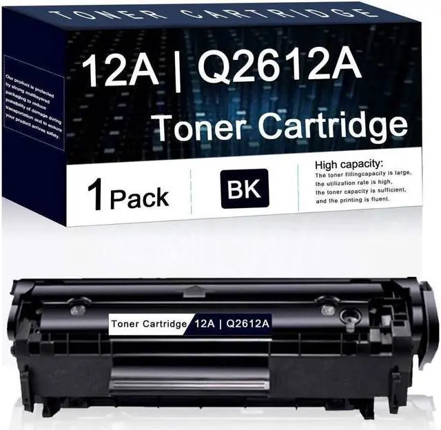 Main image of 1 Pack Black 12A | Q2612A Compatible Toner Cartridge Replacement for Laserjet Pro 1022 1018 Pro 3052 MFP 3055 MFP 3050 MFP 3030 MFP M1319f M1120 MFP M1005 MFP Printers