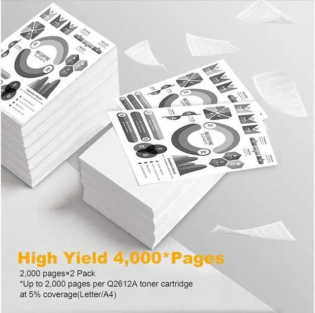Alt view image 2 of 6 - Galada Compatible Toner Cartridges Replacement for 12A Q2612A for Laserjet 1020 3015 1012 1018 1022 M1005MFP M1319f MFP Printer (Black, 2 Pack)