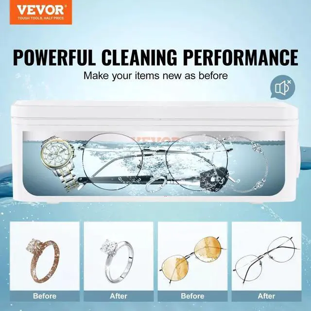 Alt view image 2 of 7 - Ultrasonic Jewelry Cleaner Ultrasonic Cleaner Machine Portable 16oz(470ml)
