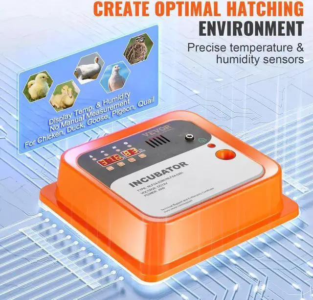 Alt view image 6 of 7 - Egg Incubator Incubators for Hatching Eggs Auto Egg Turning 12 Eggs