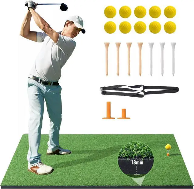 Main image of 5x4ft Golf Hitting Mat Turf Golf Training Aid Indoor Outdoor Practice