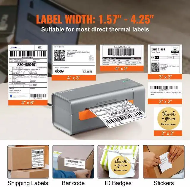 Alt view image 5 of 7 - Thermal Shipping Label Printer 4X6 203DPI via USB for Amazon eBay Etsy UPS