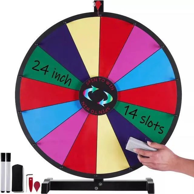 Main image of 24" Spinning Prize Wheel 14 Slots Tabletop Spinner for Trade Show Carnival
