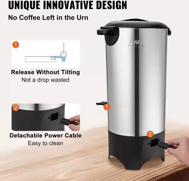 Alt view image 3 of 7 - Commercial Coffee Urn 50 Cup Stainless Steel Coffee Dispenser Fast Brew