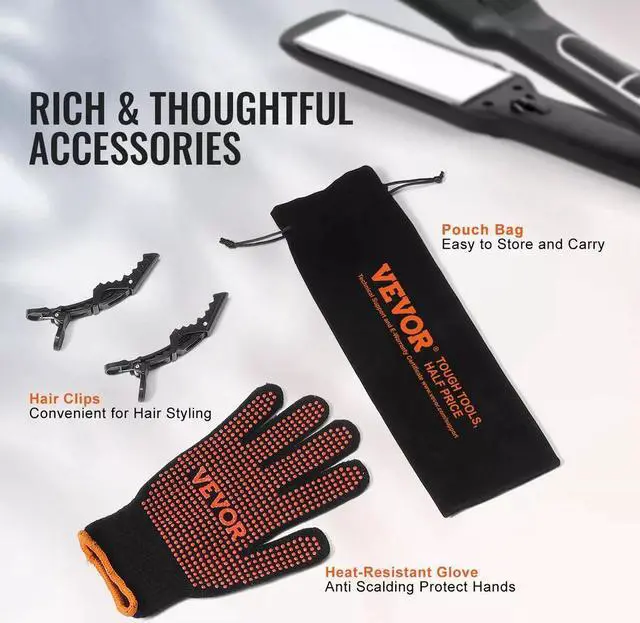 Alt view image 3 of 7 - Hair Straightener 1.5-inch Titanium Flat Iron & Negative Ion 25 Temp Level