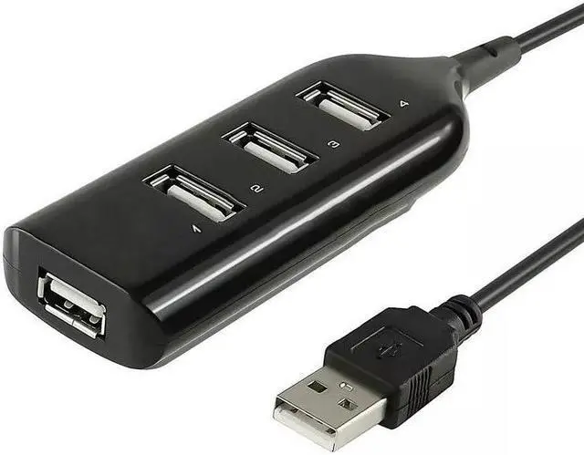 Alt view image 2 of 4 - USB 2.0 HUB 4 Port External For Laptop Black High Speed
